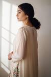 Shop_Dot_Ivory Cotton, Silk Embroidery Round Neck Gia Pocket Kurta And Pant Set _Online_at_Aza_Fashions