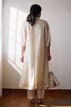 Shop_Dot_Ivory Chanderi Embroidery Bandeau Neck Kahili Kurta With Pant _at_Aza_Fashions