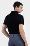 Shop_Perona_Black Cotton Hernan Polo Tee _at_Aza_Fashions