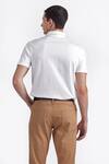 Shop_Perona_White Cotton Hernan Plain Polo Tee _at_Aza_Fashions