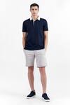 Buy_Perona_Blue Cotton Ignatius Contrast Collared Tee _at_Aza_Fashions