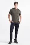 Buy_PERONA_Green Cotton Wyatt Plain Tee _at_Aza_Fashions