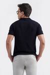 Shop_PERONA_Black Cotton, Silk And Solid Tee _at_Aza_Fashions