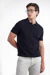 PERONA_Black Cotton, Silk And Solid Tee _Online_at_Aza_Fashions