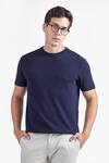 PERONA_Blue Cotton, Silk And Short Sleeve Tee _Online_at_Aza_Fashions