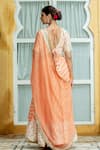 Shop_Kohsh_Peach Muslin Pattern Leheriya Round Lehenga Blouse Set  _at_Aza_Fashions