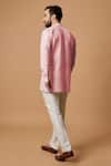Shop_BUBBER COUTURE_Pink Cotton Silk Plain Aaday Pintuck Shirt Kurta _at_Aza_Fashions