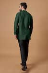 Shop_BUBBER COUTURE_Green Cotton Silk Plain Atharva Pintuck Full Sleeve Shirt Kurta _at_Aza_Fashions