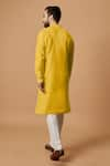 Shop_BUBBER COUTURE_Yellow Cotton Silk Plain Divij Kurta Set _at_Aza_Fashions