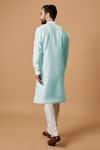 Shop_Bubber Couture_Blue Cotton, Silk Rishi Straight Kurta Set _at_Aza_Fashions
