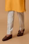 BUBBER COUTURE_Orange Cotton Silk Plain Sai Straight Kurta Set _Online_at_Aza_Fashions