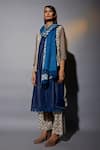 Buy_Jayati Goenka_Brown Natural Dyed Cotton Blend Hand Block Print Moroccan High Low Kurta Set _Online_at_Aza_Fashions