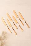 Buy_The Decor Remedy_Gold Brass Alloy Purpose Knives Of 6_at_Aza_Fashions