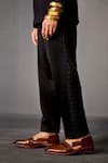 Shop_Jatin Malik_Blue Embroidery Stygian Textured Blazer Trouser Set _Online_at_Aza_Fashions