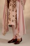 Buy_Jatin Malik_Pink Linen Silk Embroidery Resham Zari And Bloom Work Sherwani Set _Online_at_Aza_Fashions