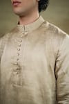 Shop_Jatin Malik_Grey Linen Silk Embroidery Floral Blast Jacket And Kurta Set _Online_at_Aza_Fashions