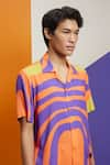 Nautanky_Orange Fluid Cotton Printed Abstract Zest Shirt  _Online_at_Aza_Fashions