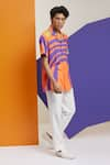 Buy_Nautanky_Orange Fluid Cotton Printed Abstract Zest Shirt  _Online_at_Aza_Fashions