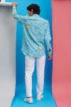 Shop_Nautanky_Blue Polyester Printed And Textured Ocean & Snake A Riot Shirt  _at_Aza_Fashions