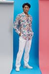 Buy_Nautanky_White Fluid Cotton Printed Bunch Of Flowers Fiesta Shirt  _at_Aza_Fashions