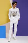 Buy_Nautanky_White Polyester Printed And Textured Tiger Growlin Shirt  _at_Aza_Fashions