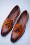 Buy_Shradha Hedau Footwear Couture_Brown Dario Tassel Detailed Loafers _at_Aza_Fashions
