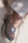 Shradha Hedau Footwear Couture_Green Meredith Criss Cross Strap Detail Wedges _Online_at_Aza_Fashions