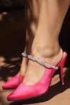 Buy_Shradha Hedau Footwear Couture_Pink Enora Satin Heels _at_Aza_Fashions