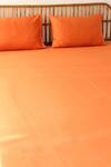 Shop_House This_Orange 100% Cotton Piyambu Double Bedsheet Set_at_Aza_Fashions