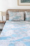 Buy_House This_Blue 100% Cotton Mashak Double Bedsheet Set_at_Aza_Fashions