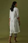 Shop_Sanjev Marwaaha_Ivory Cotton Silk Hand Block Printed V Neck Kurta And Pant Set _at_Aza_Fashions