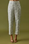 Sanjev Marwaaha_Ivory Cotton Silk Hand Block Printed Collared Neck Tunic And Pant Set _Online_at_Aza_Fashions