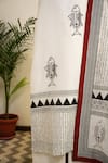 Sanjev Marwaaha_Ivory Chanderi Hand Block Printed Abstract Fish Motifs Round Kurta And Pant Set _at_Aza_Fashions