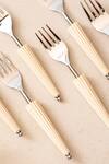 Shop_The Decor Remedy_Silver Brass Alloy Purpose Forks Of 6_at_Aza_Fashions