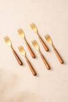 Buy_The Decor Remedy_Gold Brass Alloy Purpose Forks Of 6_at_Aza_Fashions