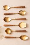 Buy_The Decor Remedy_Gold Brass Alloy Serving Spoons Of 6_at_Aza_Fashions