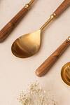 Shop_The Decor Remedy_Gold Brass Alloy Serving Spoons Of 6_at_Aza_Fashions
