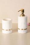 Buy_The Decor Remedy_White Brass Alloy Aurelia Marble Bathroom Of 2_at_Aza_Fashions