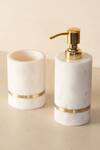 Shop_The Decor Remedy_White Brass Alloy Aurelia Marble Bathroom Of 2_at_Aza_Fashions