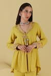 Shop_Inej_Yellow Rayon Flex Placement Embroidery Lurex Floral Tunic With Gharara _Online_at_Aza_Fashions