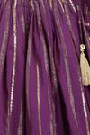 Buy_Tiber Taber_Purple Cotton, Silk Embroidery, Zari Stripe Pattern Lehenga Blouse Set _Online_at_Aza_Fashions