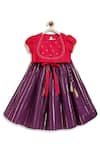 Shop_Tiber Taber_Purple Cotton, Silk Embroidery, Zari Stripe Pattern Lehenga Blouse Set _Online_at_Aza_Fashions