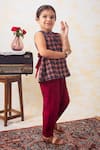 Shop_Tiber Taber_Blue Cotton Embroidery Geometric Bloom Print Kurta With Pant _at_Aza_Fashions