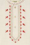 Tiber Taber_Cream Cotton Embroidery Chequered Kurta Set With Churidar_Online