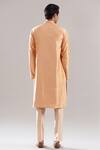 Shop_Asuka_Peach Silk Mirrors Embroidered Kurta And Pyjama Set _at_Aza_Fashions