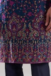 Buy_Asuka_Blue Cotton Silk Embroidered Resham Floral Kurta And Pyjama Set For Men_Online_at_Aza_Fashions
