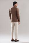 Shop_Asuka_Brown Pure Irish Linen Textured Blazer And Trouser Set _at_Aza_Fashions