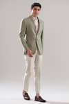 Buy_Asuka_Green Pure Irish Linen Solid Blazer And Trouser Set _at_Aza_Fashions