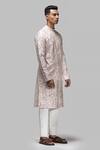 Shop_Asuka_Pink Chanderi Silk Embroidery Kurta Set _at_Aza_Fashions