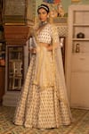Buy_Gulabo Jaipur_White Cotton Sequins, Zari, Embroidery Parveen Floral Print And Lehenga Set _Online_at_Aza_Fashions